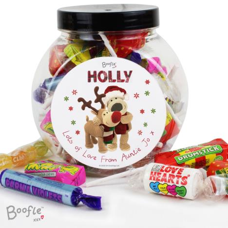 Personalised Boofle Christmas Reindeer Sweet Jar £9.99